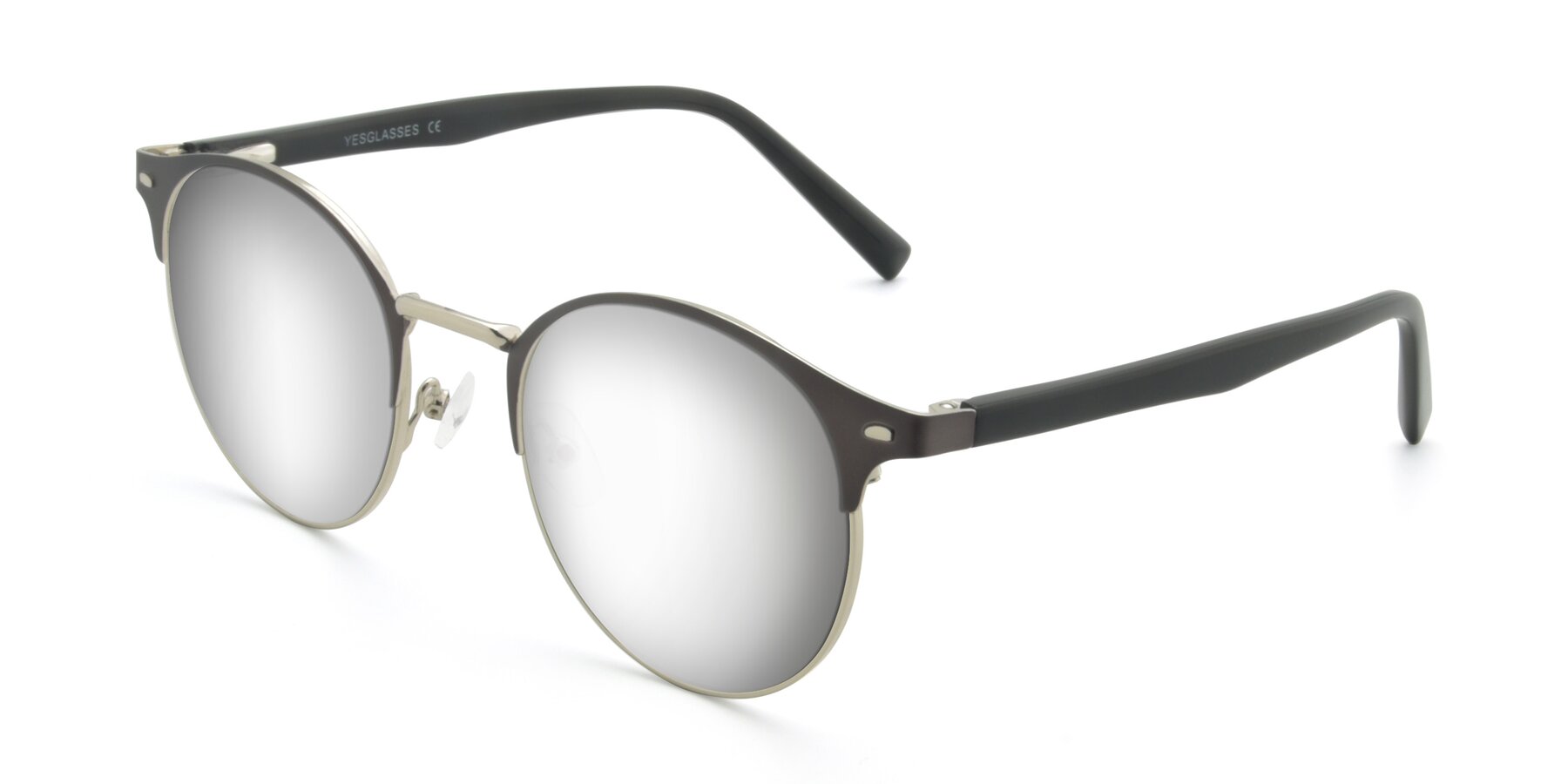 Angle of 9099 in Gray-Silver with Silver Mirrored Lenses