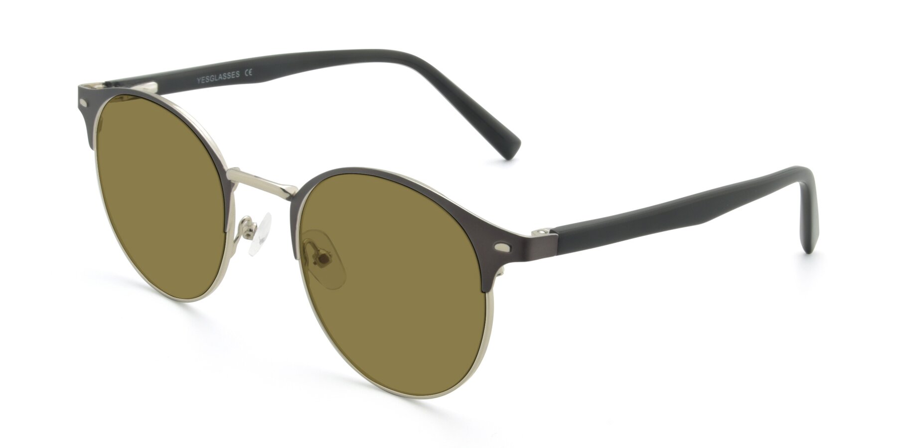 Angle of 9099 in Gray-Silver with Brown Polarized Lenses