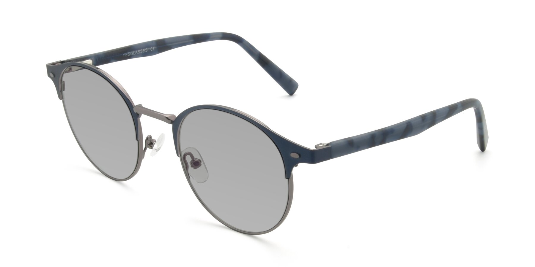 Angle of 9099 in Blue-Gunmetal with Light Gray Tinted Lenses