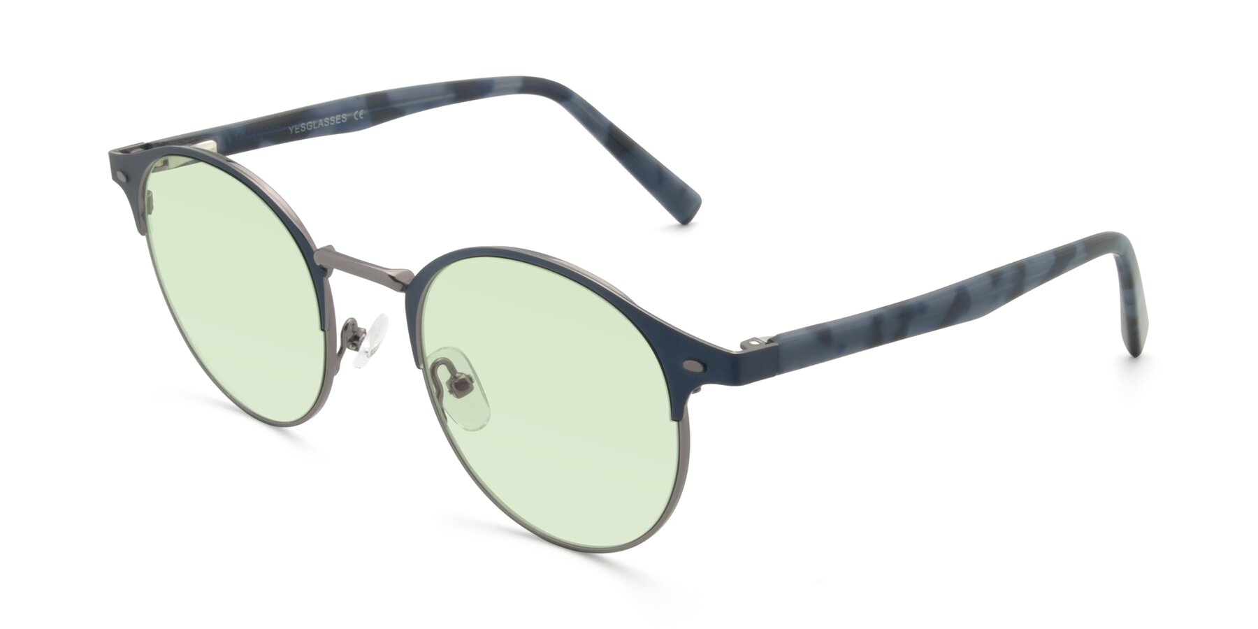 Angle of 9099 in Blue-Gunmetal with Light Green Tinted Lenses