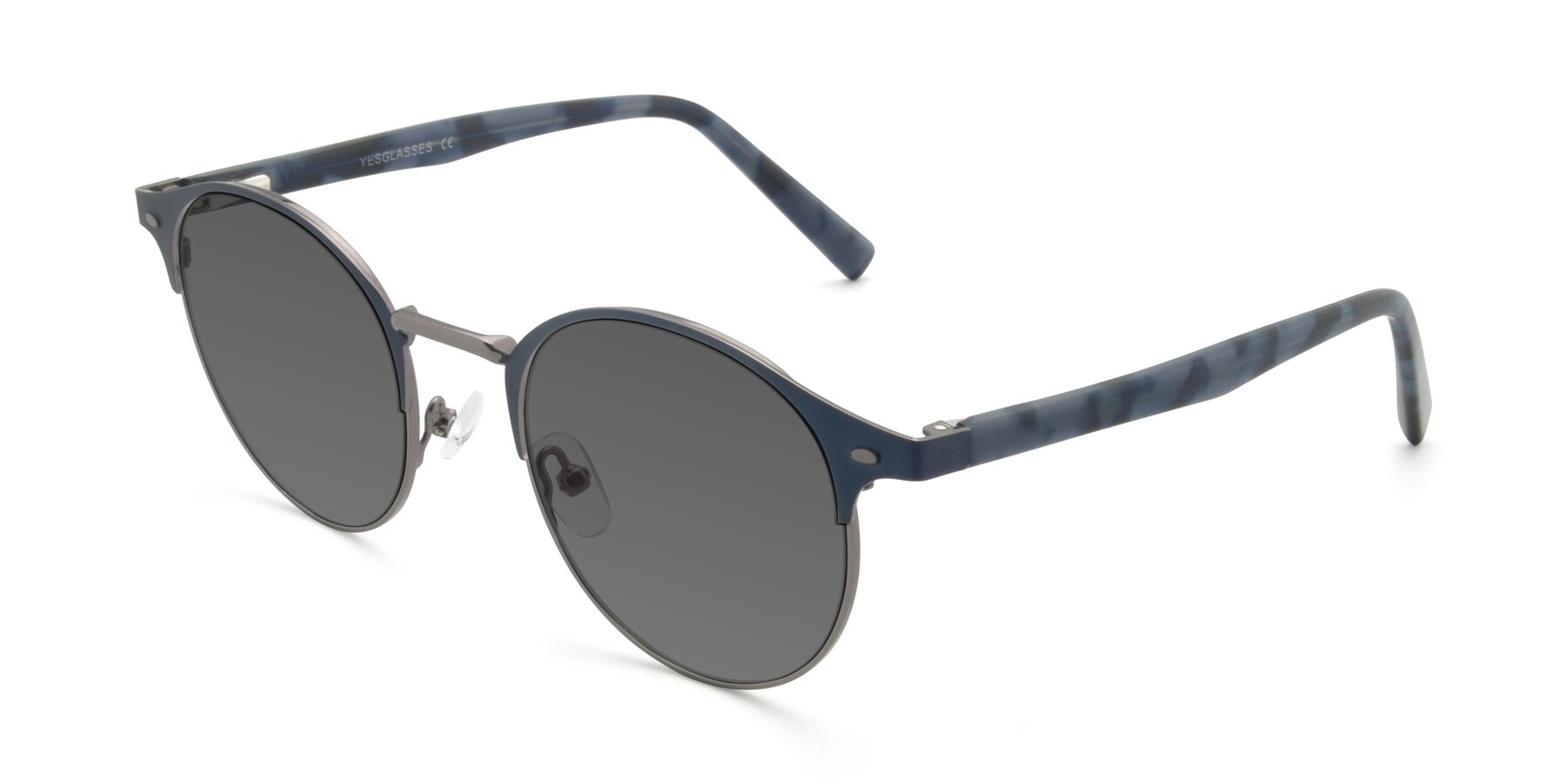 Angle of 9099 in Blue-Gunmetal with Medium Gray Tinted Lenses