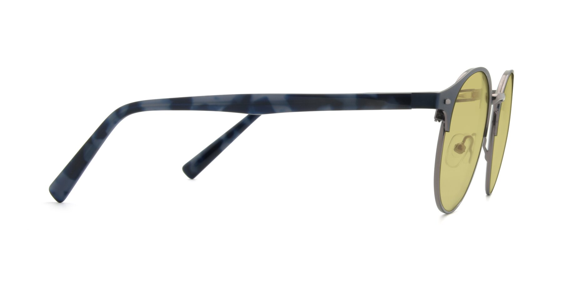 Side of 9099 in Blue-Gunmetal with Medium Champagne Tinted Lenses