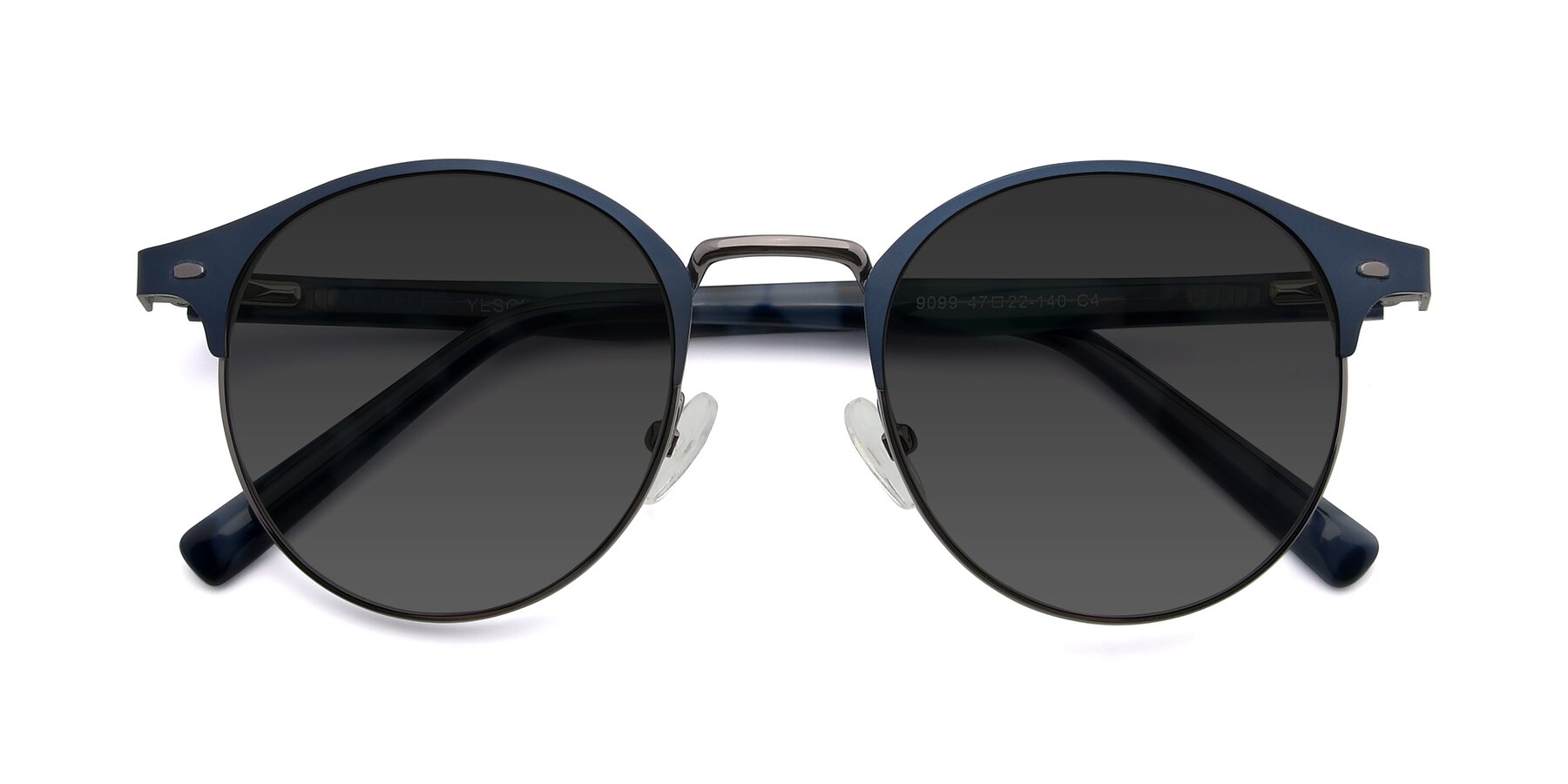 Folded Front of 9099 in Blue-Gunmetal with Gray Tinted Lenses