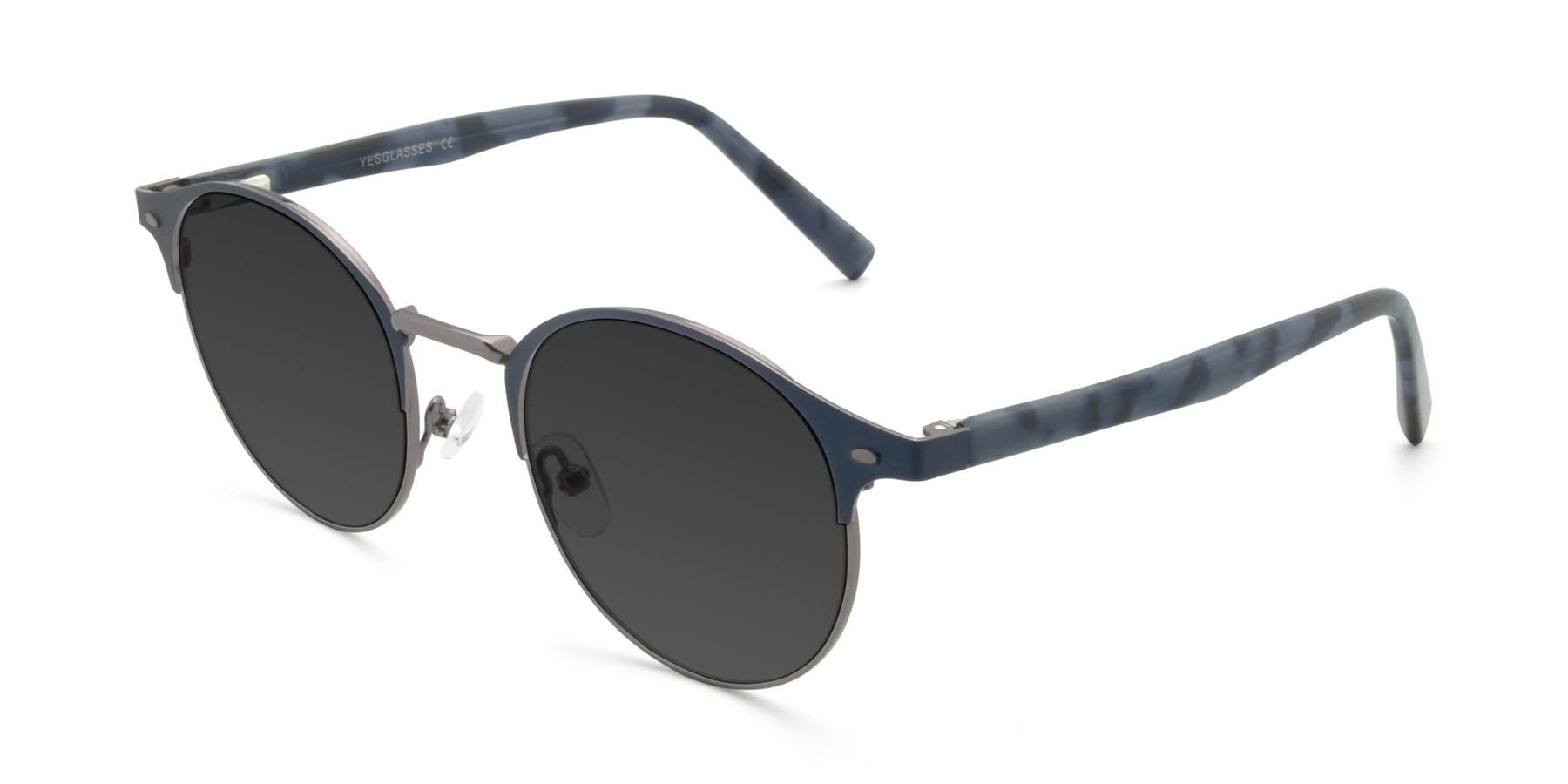Angle of 9099 in Blue-Gunmetal with Gray Tinted Lenses