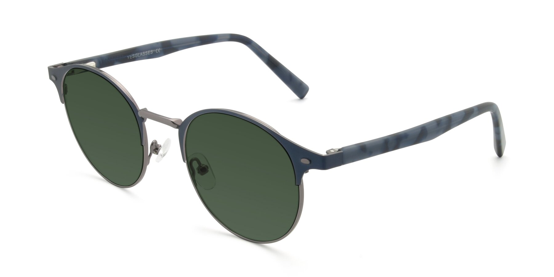 Angle of 9099 in Blue-Gunmetal with Green Tinted Lenses