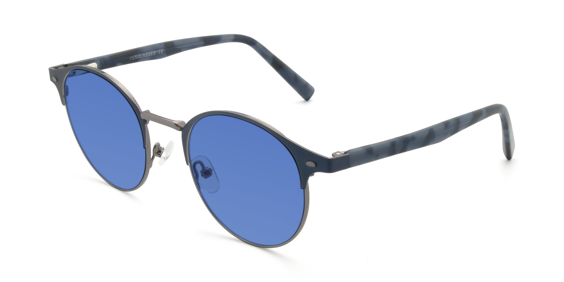 Angle of 9099 in Blue-Gunmetal with Blue Tinted Lenses
