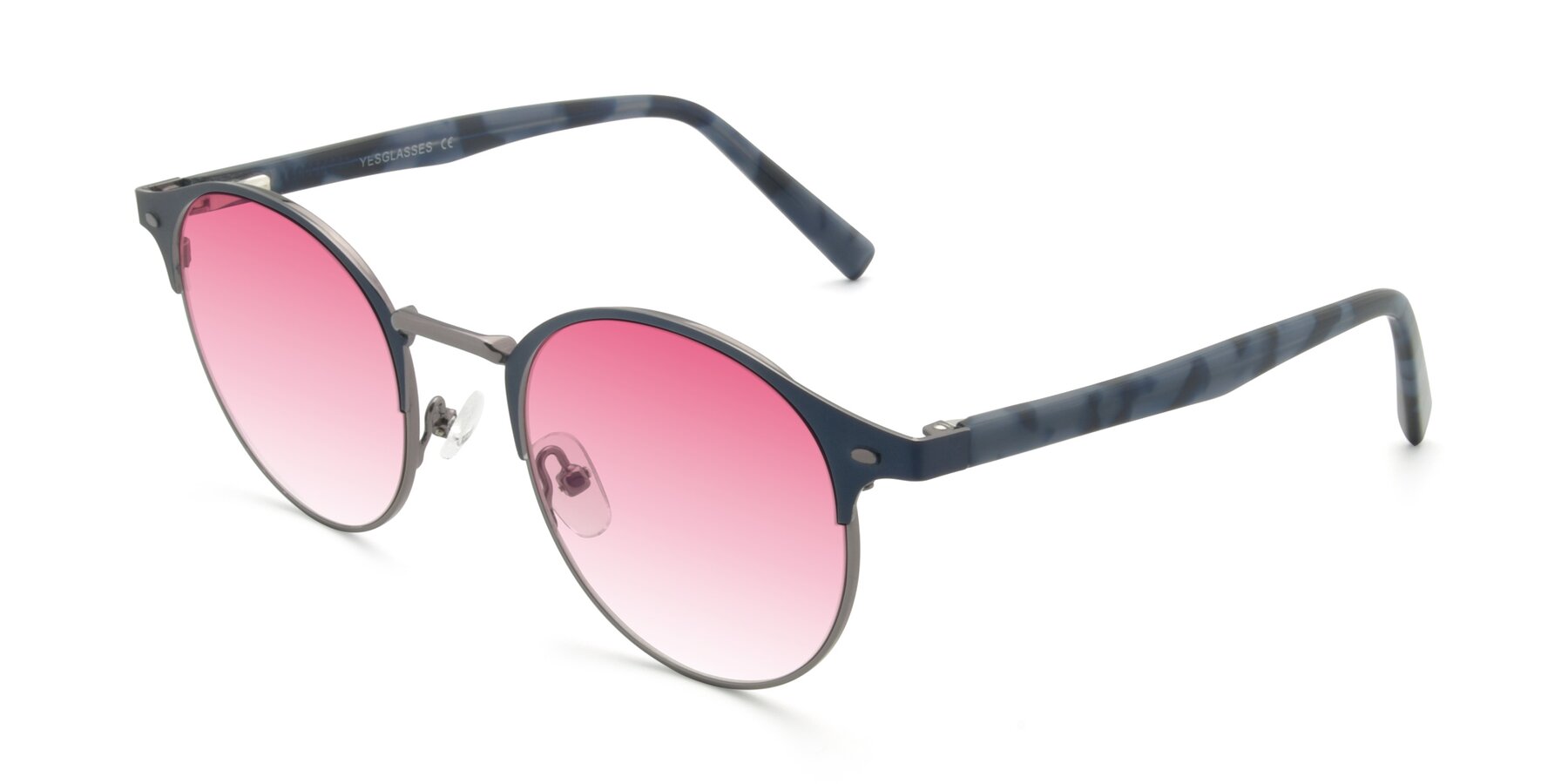 Angle of 9099 in Blue-Gunmetal with Pink Gradient Lenses
