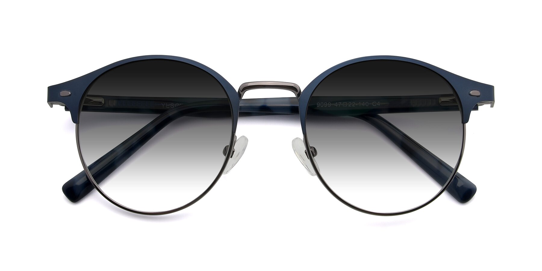 Folded Front of 9099 in Blue-Gunmetal with Gray Gradient Lenses