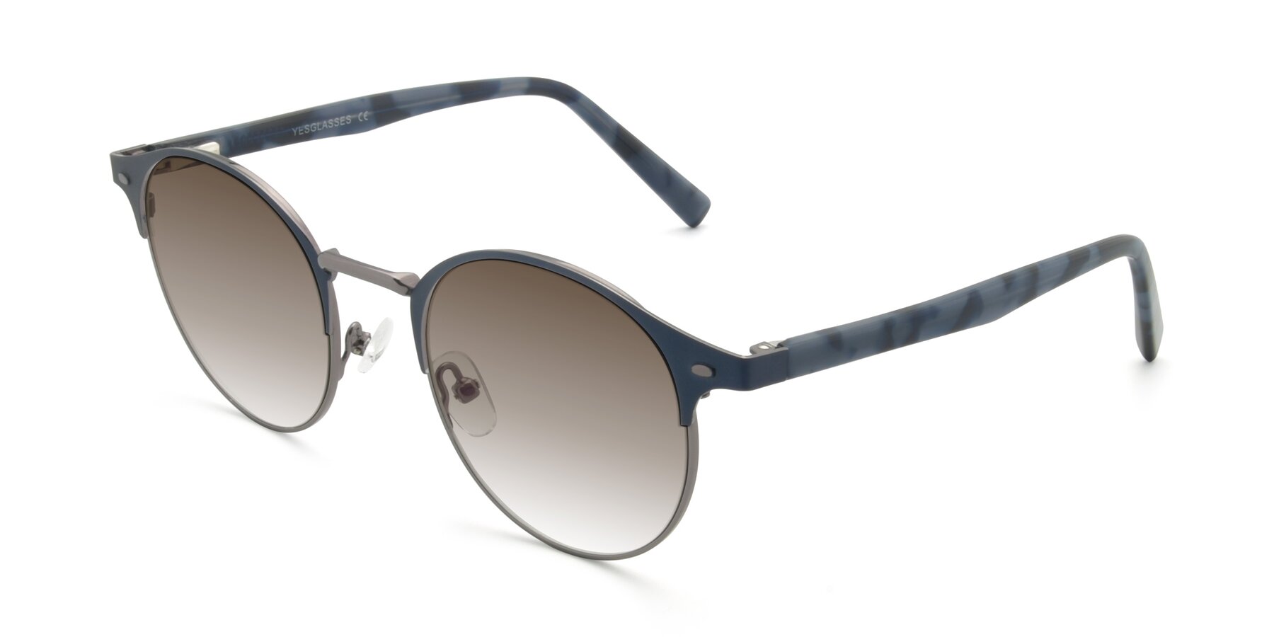 Angle of 9099 in Blue-Gunmetal with Brown Gradient Lenses
