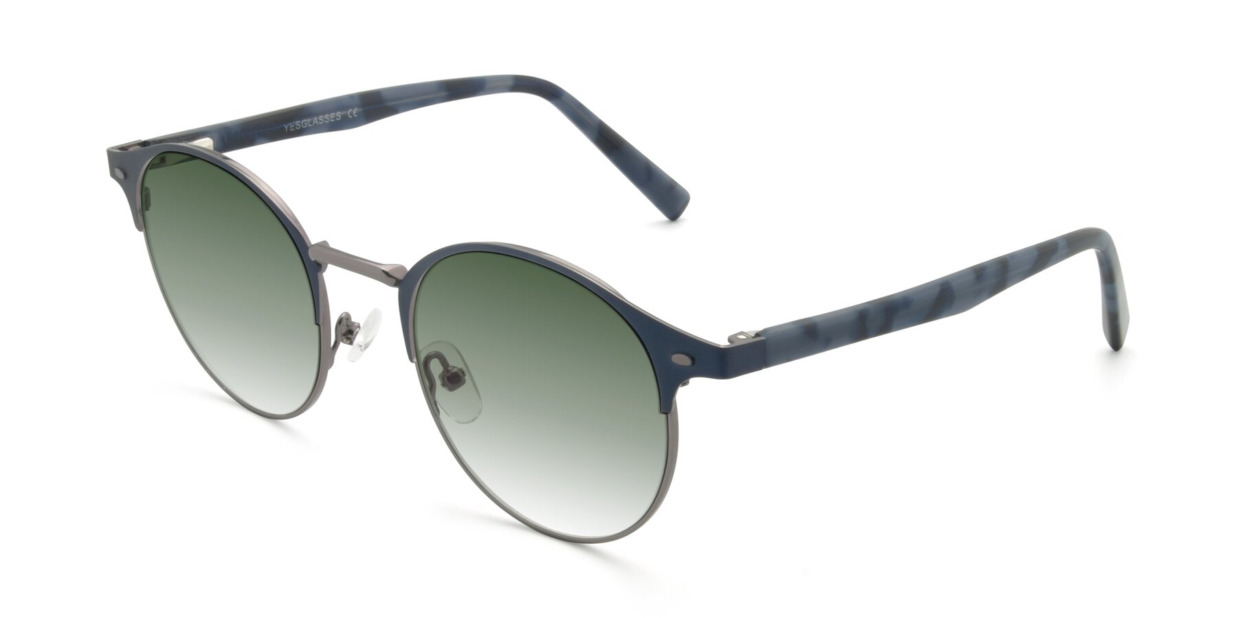 Angle of 9099 in Blue-Gunmetal with Green Gradient Lenses