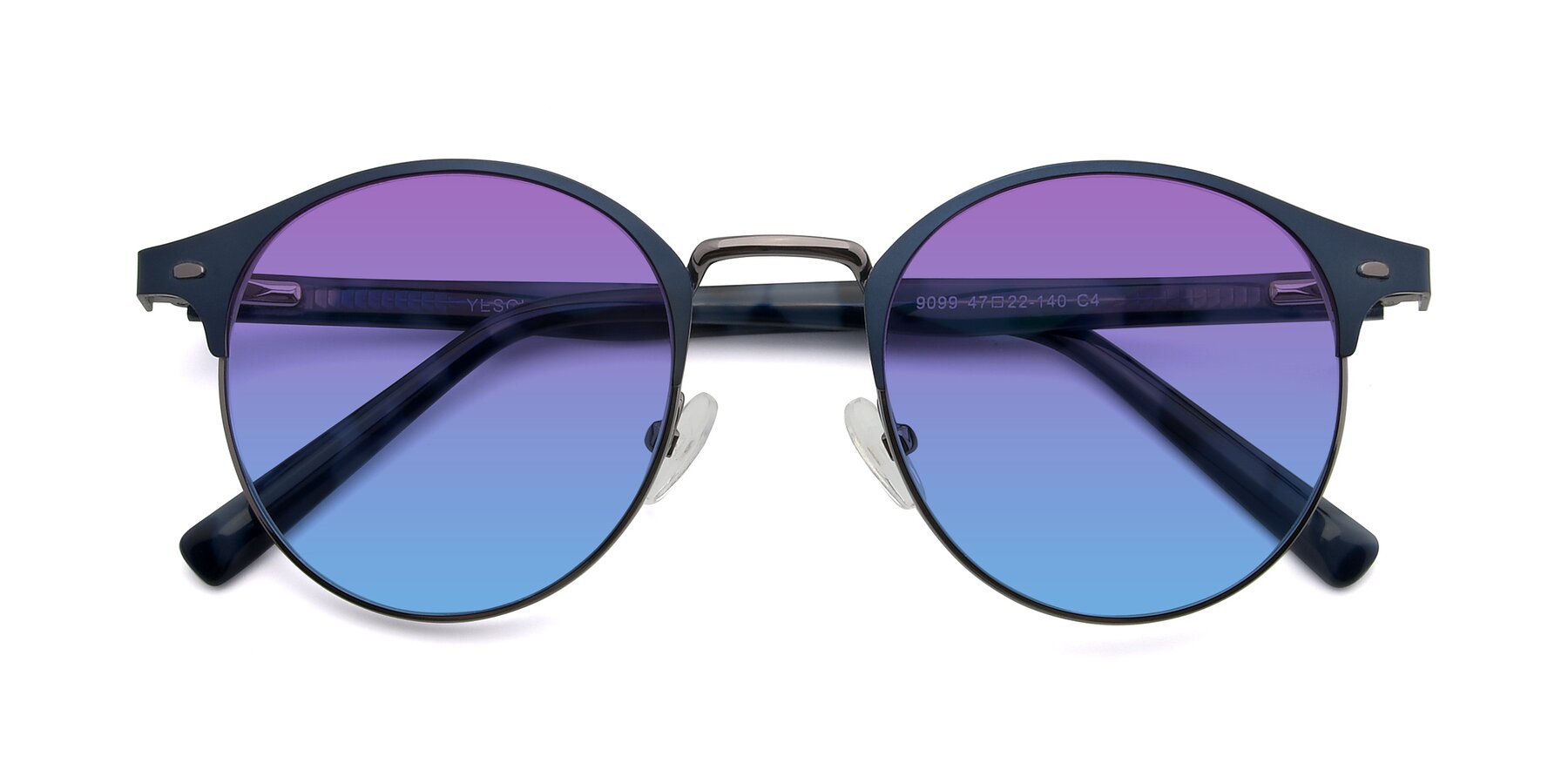 Folded Front of 9099 in Blue-Gunmetal with Purple / Blue Gradient Lenses