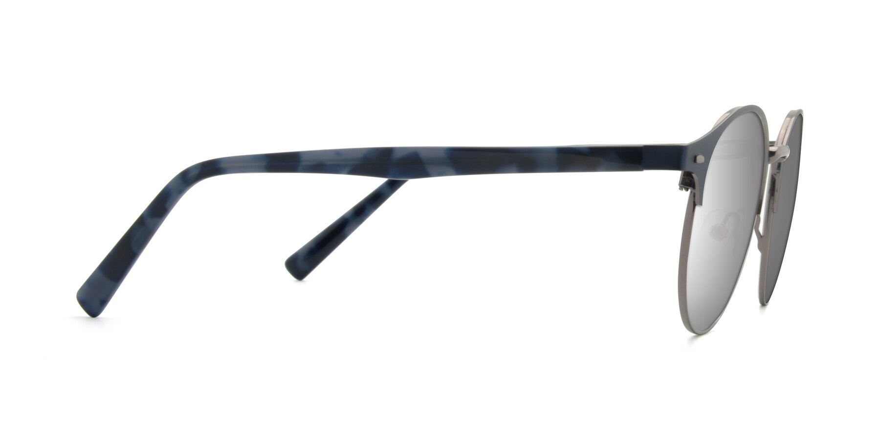 Side of 9099 in Blue-Gunmetal with Silver Mirrored Lenses