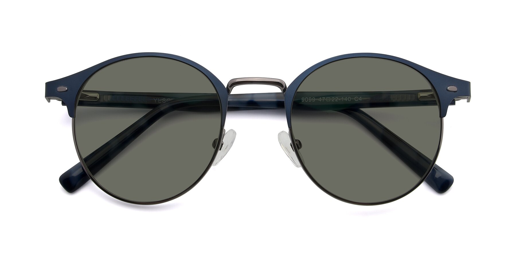 Folded Front of 9099 in Blue-Gunmetal with Gray Polarized Lenses