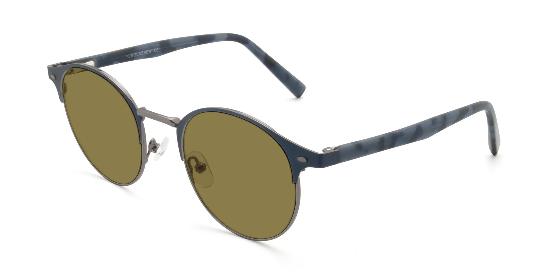 Angle of 9099 in Blue-Gunmetal with Brown Polarized Lenses