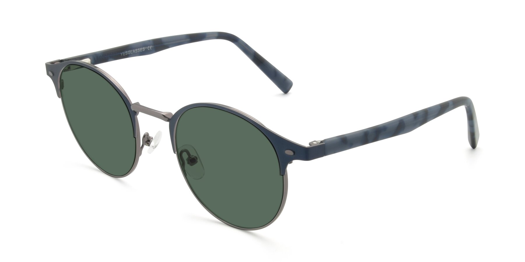 Angle of 9099 in Blue-Gunmetal with Green Polarized Lenses