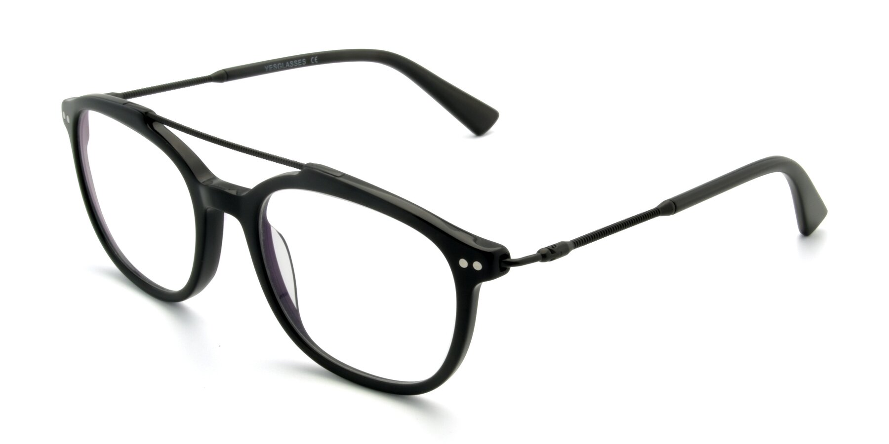 Angle of 17150 in Black with Clear Reading Eyeglass Lenses