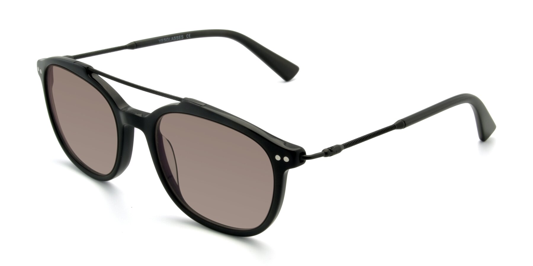 Angle of 17150 in Black with Medium Brown Tinted Lenses
