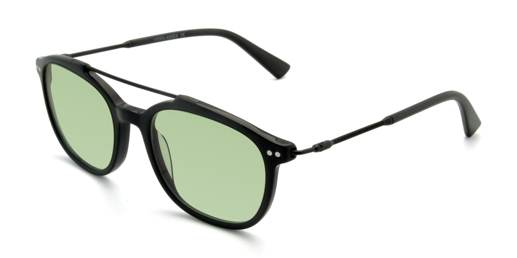 Angle of 17150 in Black with Medium Green Tinted Lenses