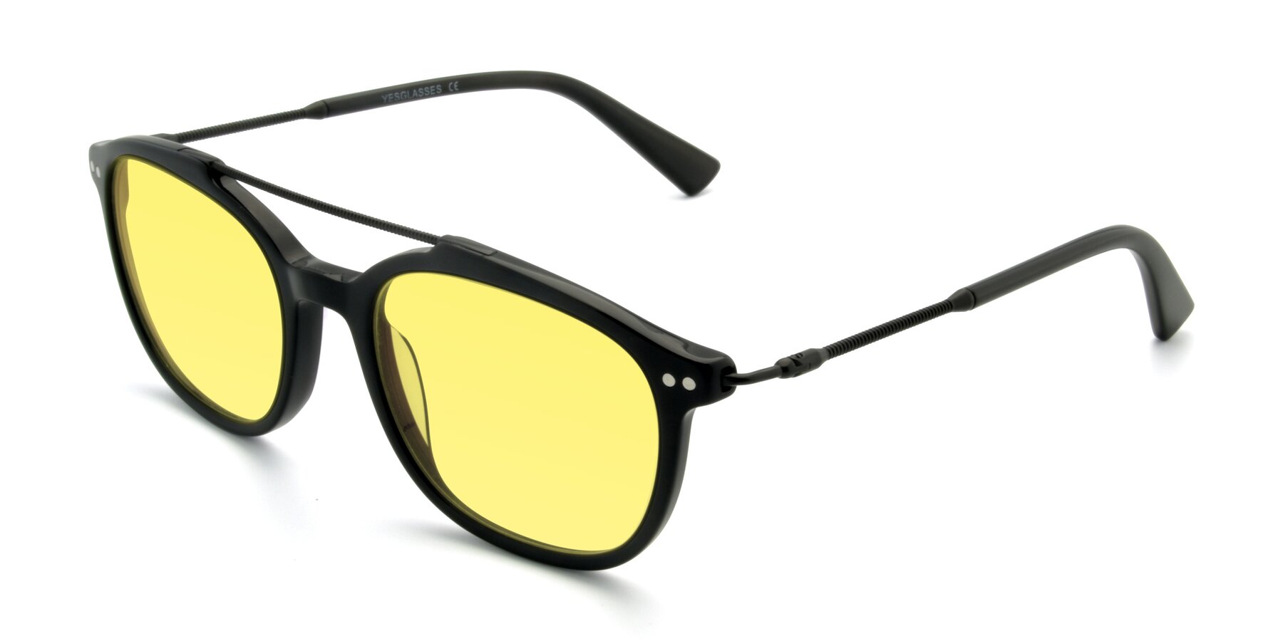 Angle of 17150 in Black with Medium Yellow Tinted Lenses