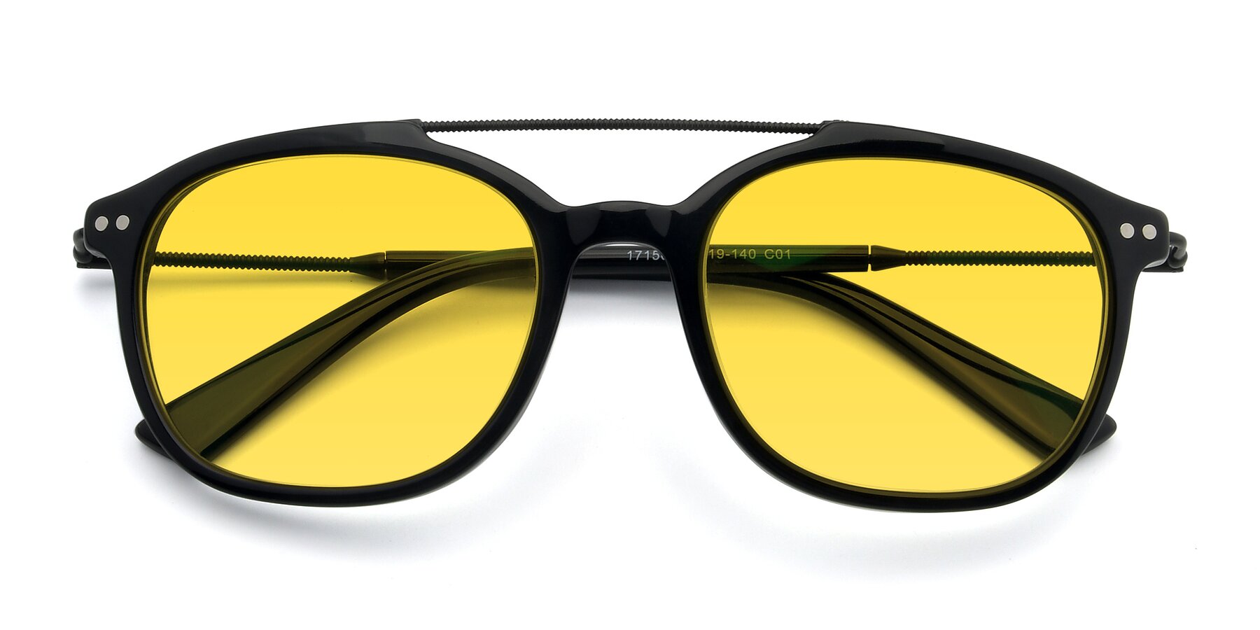 Folded Front of 17150 in Black with Yellow Tinted Lenses