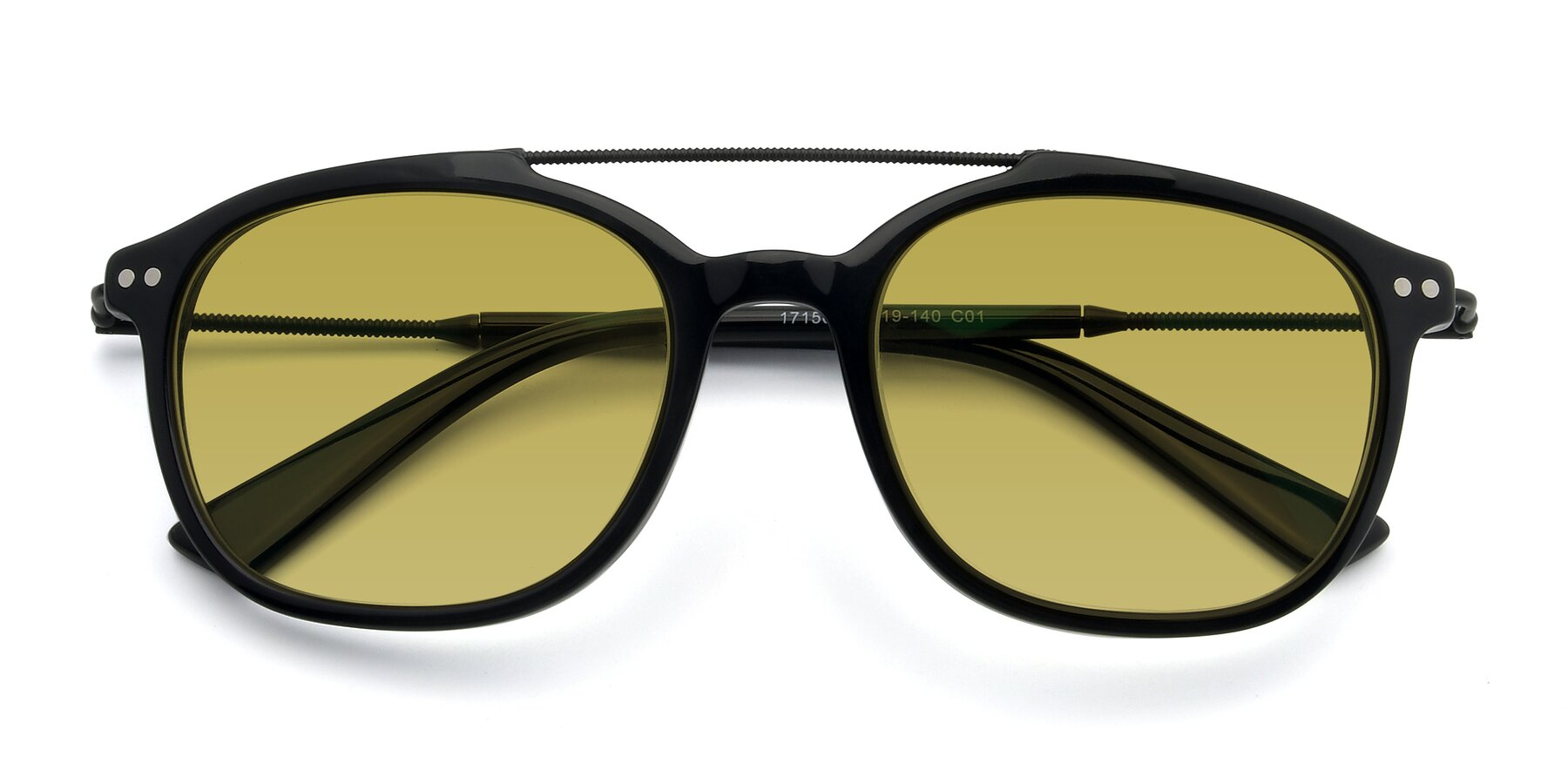 Folded Front of 17150 in Black with Champagne Tinted Lenses