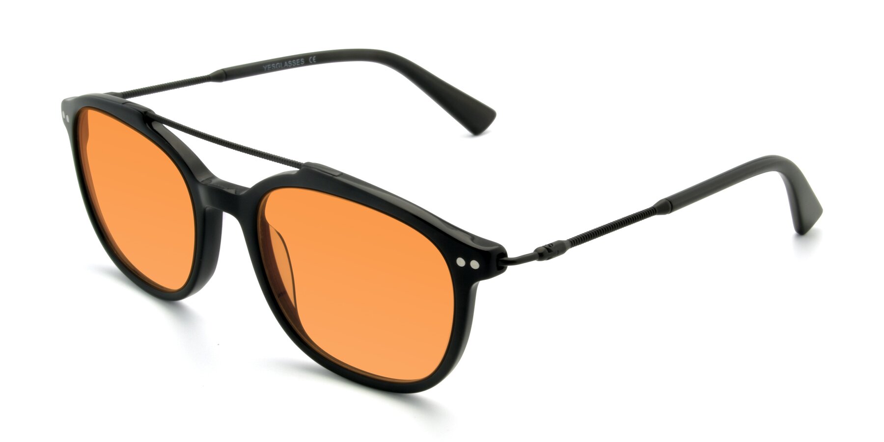 Angle of 17150 in Black with Orange Tinted Lenses