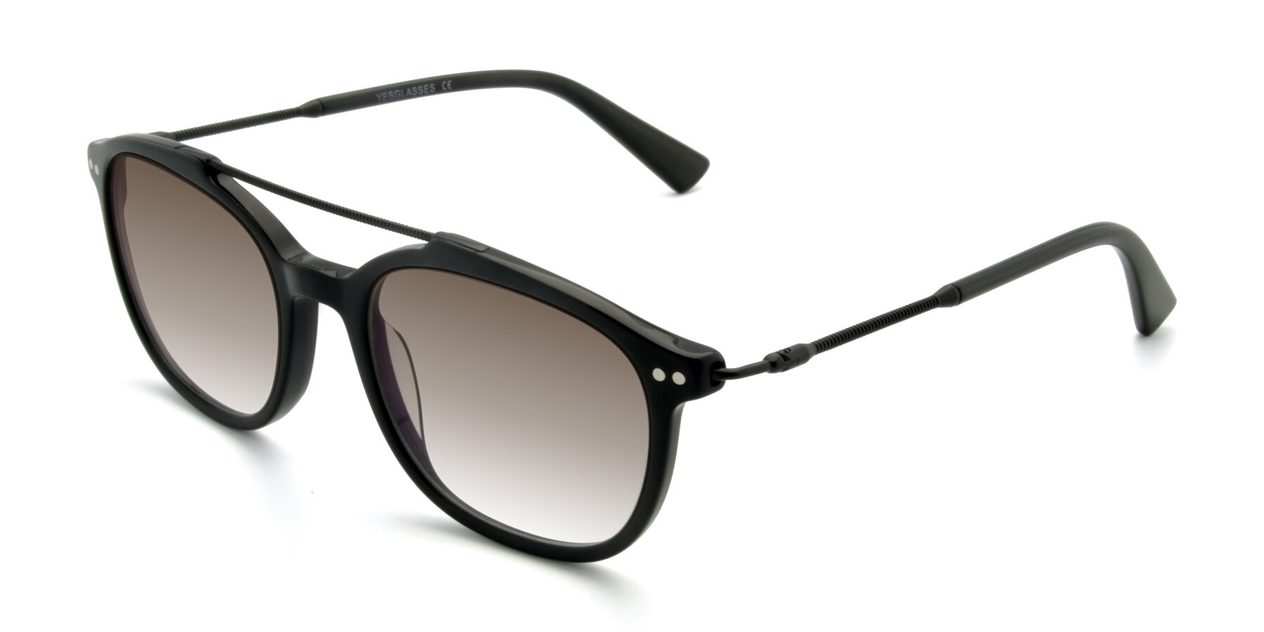 Angle of 17150 in Black with Brown Gradient Lenses