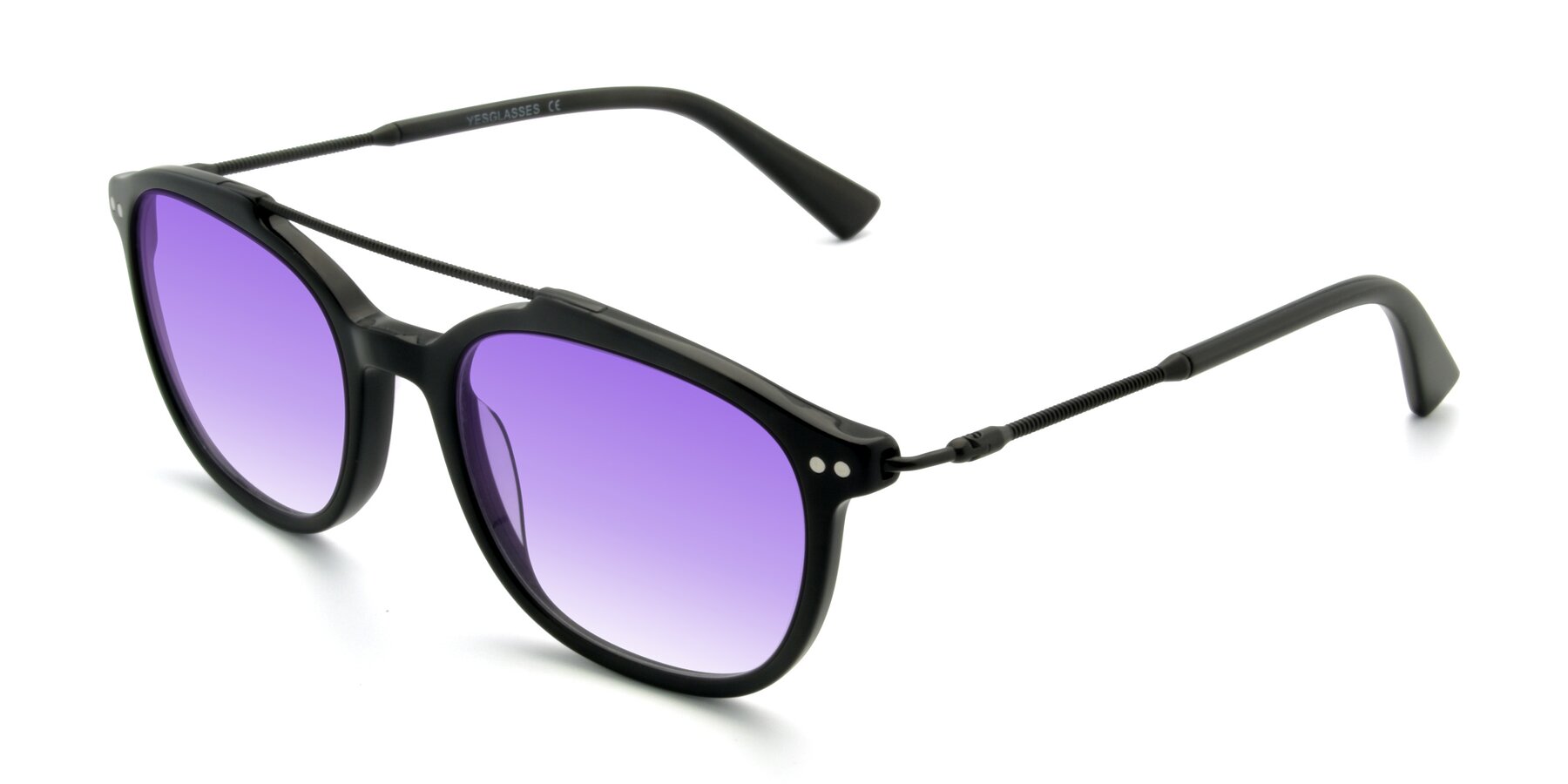 Angle of 17150 in Black with Purple Gradient Lenses