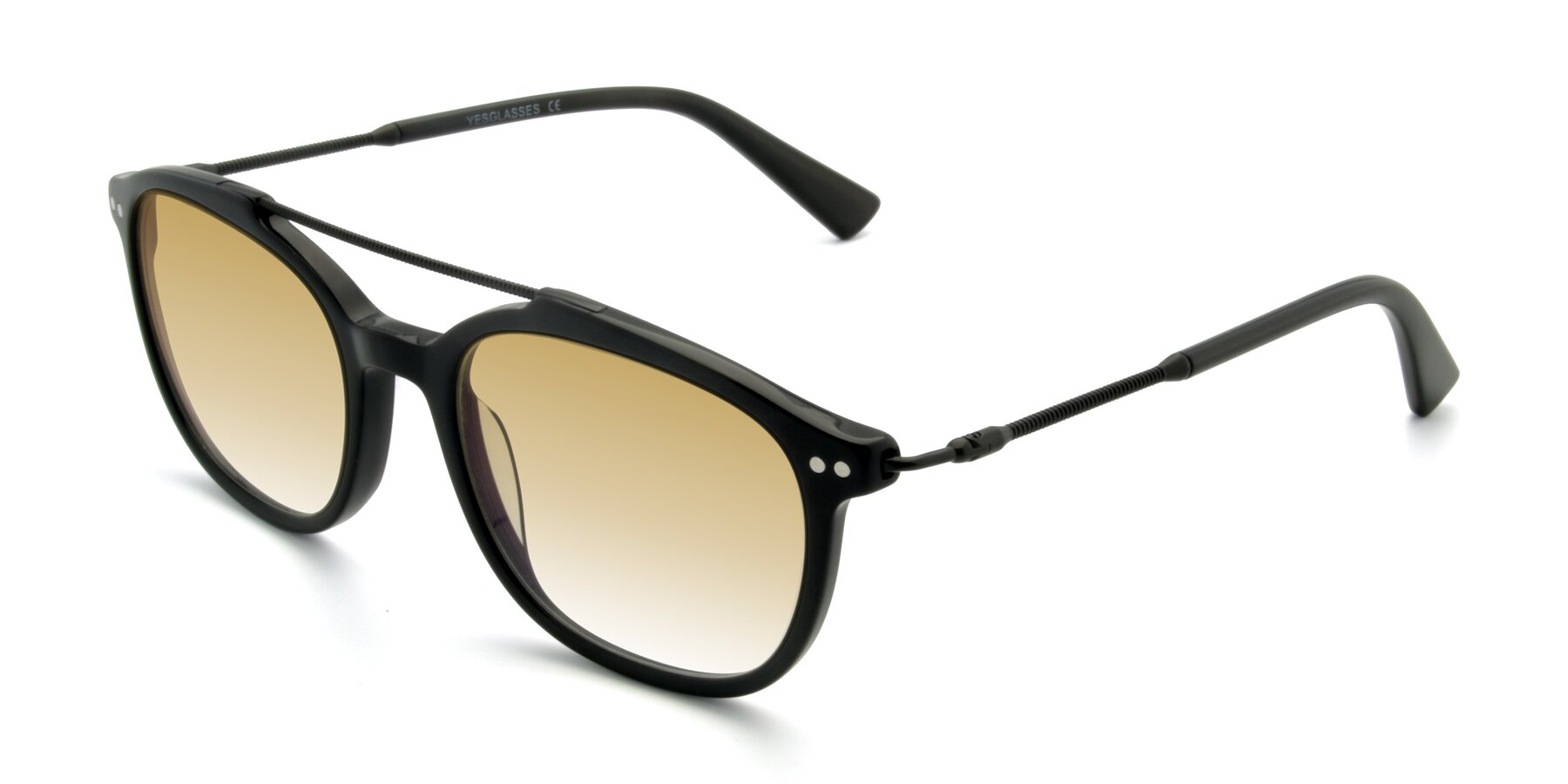 Angle of 17150 in Black with Champagne Gradient Lenses