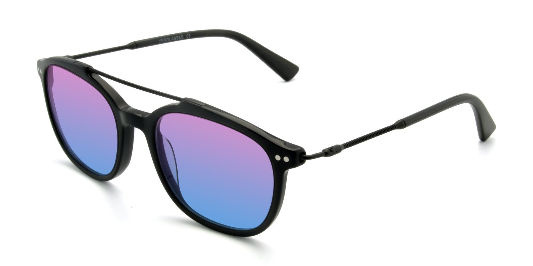 Angle of 17150 in Black with Pink / Blue Gradient Lenses