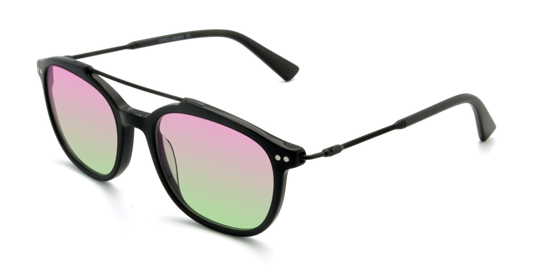 Angle of 17150 in Black with Pink / Green Gradient Lenses