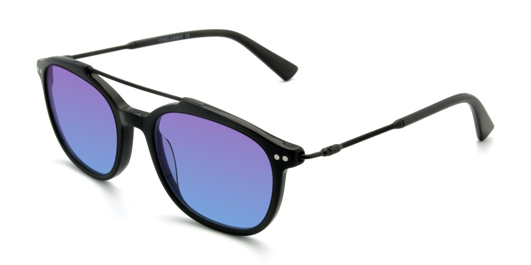 Angle of 17150 in Black with Purple / Blue Gradient Lenses
