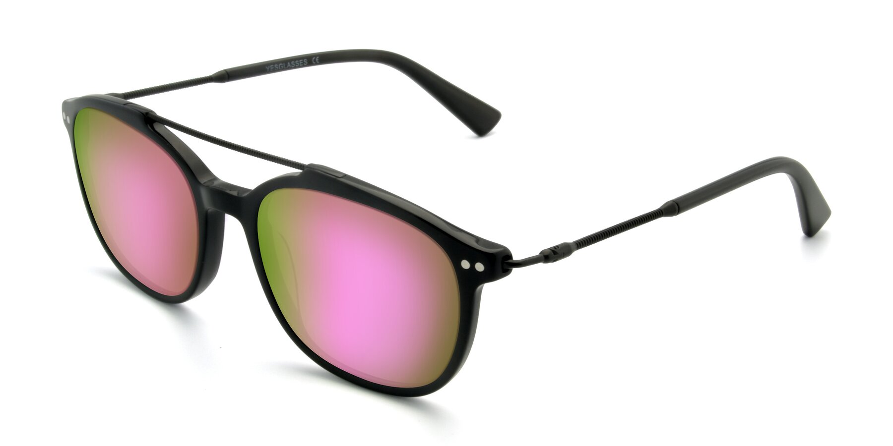 Angle of 17150 in Black with Pink Mirrored Lenses