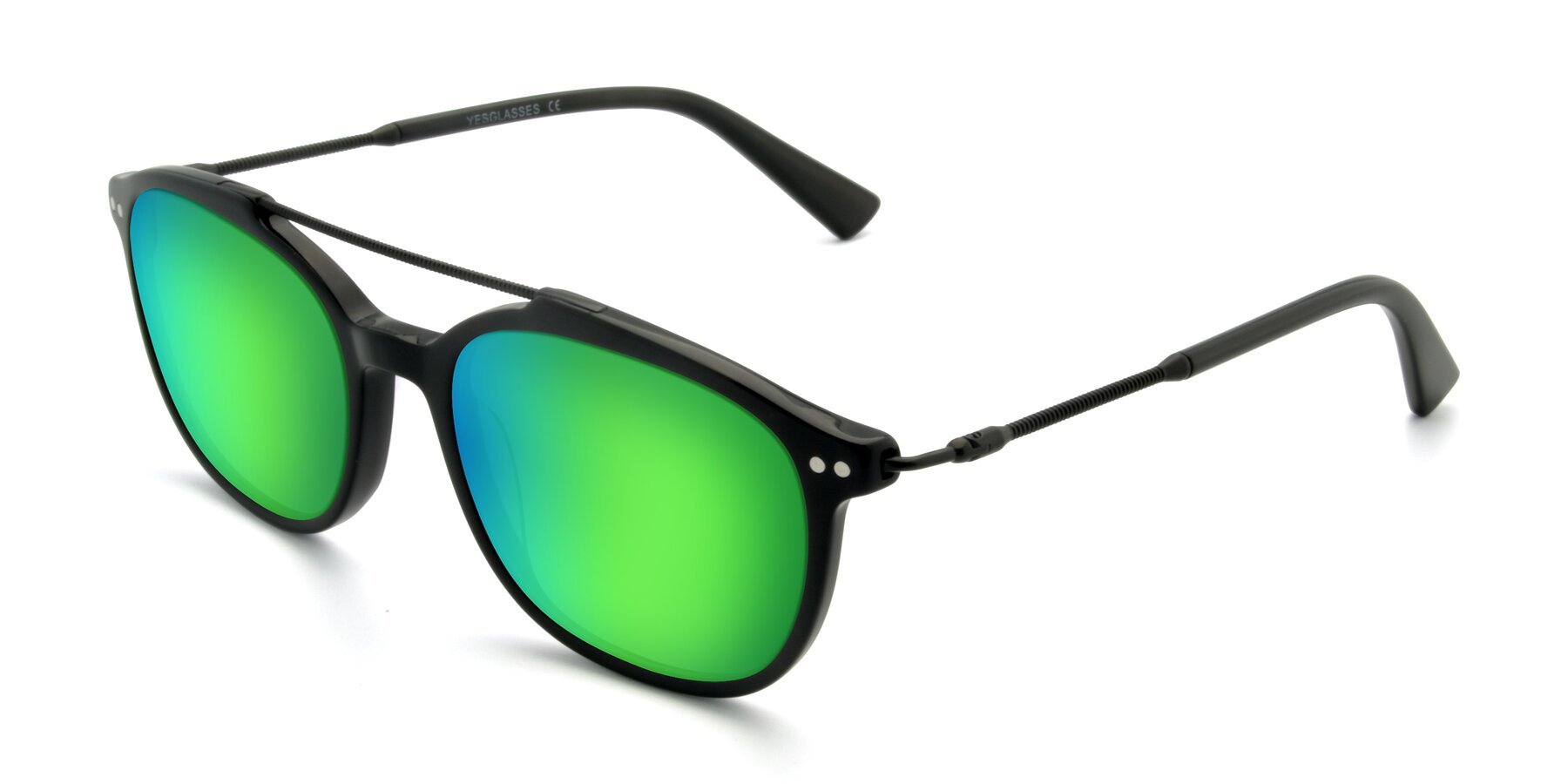 Angle of 17150 in Black with Green Mirrored Lenses