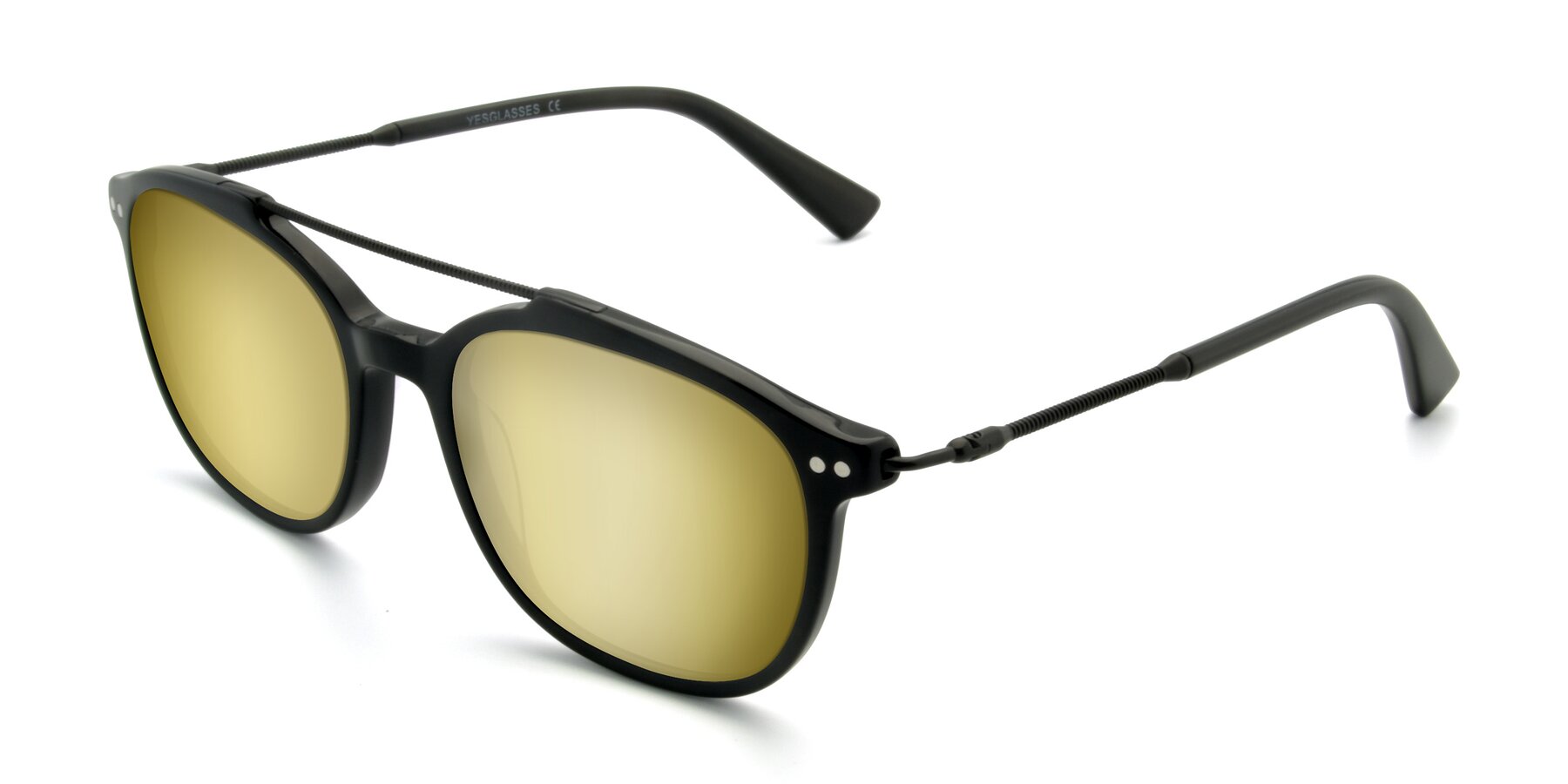 Angle of 17150 in Black with Gold Mirrored Lenses