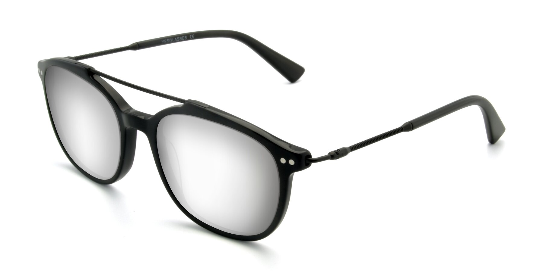 Angle of 17150 in Black with Silver Mirrored Lenses