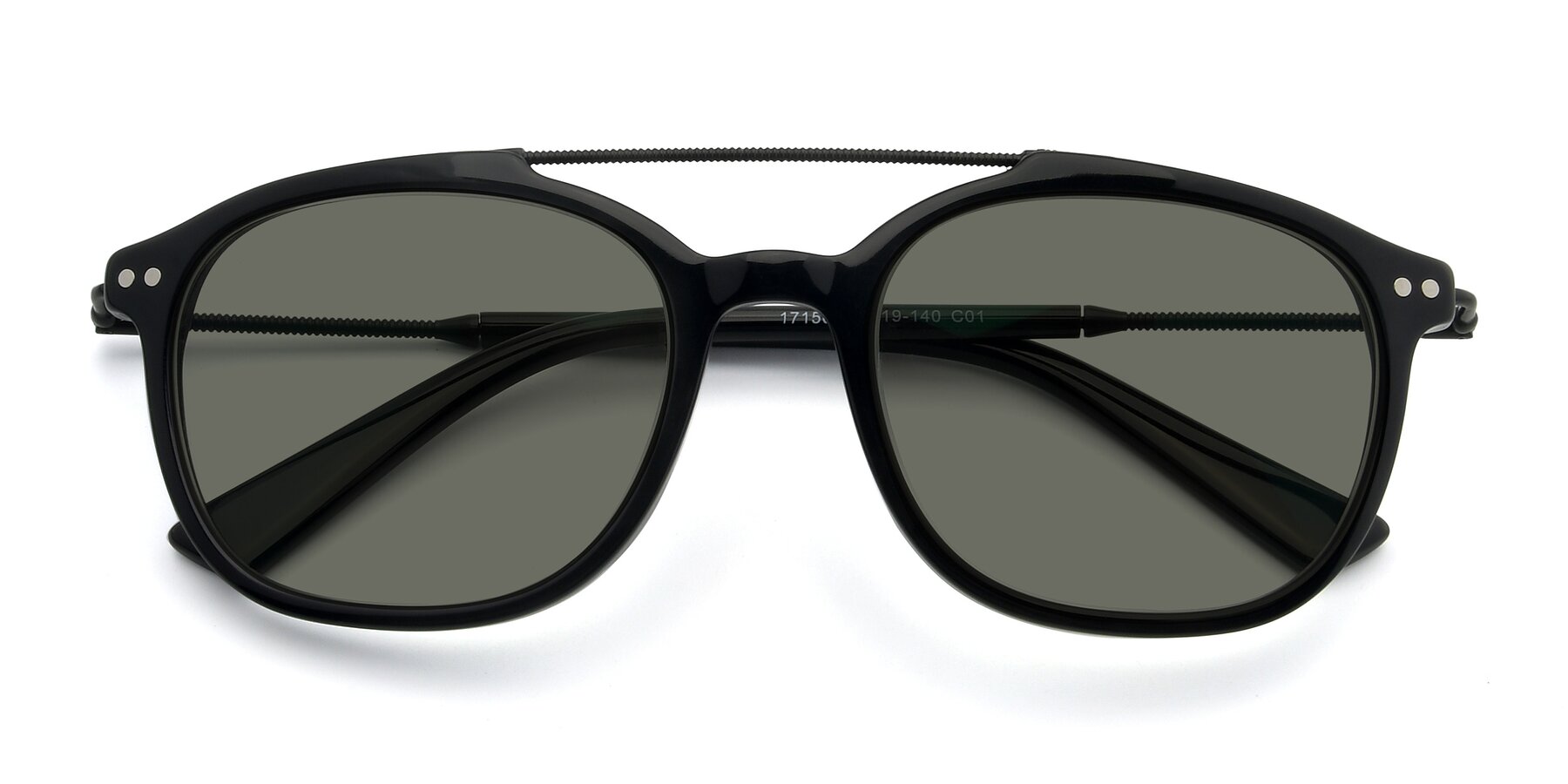 Folded Front of 17150 in Black with Gray Polarized Lenses