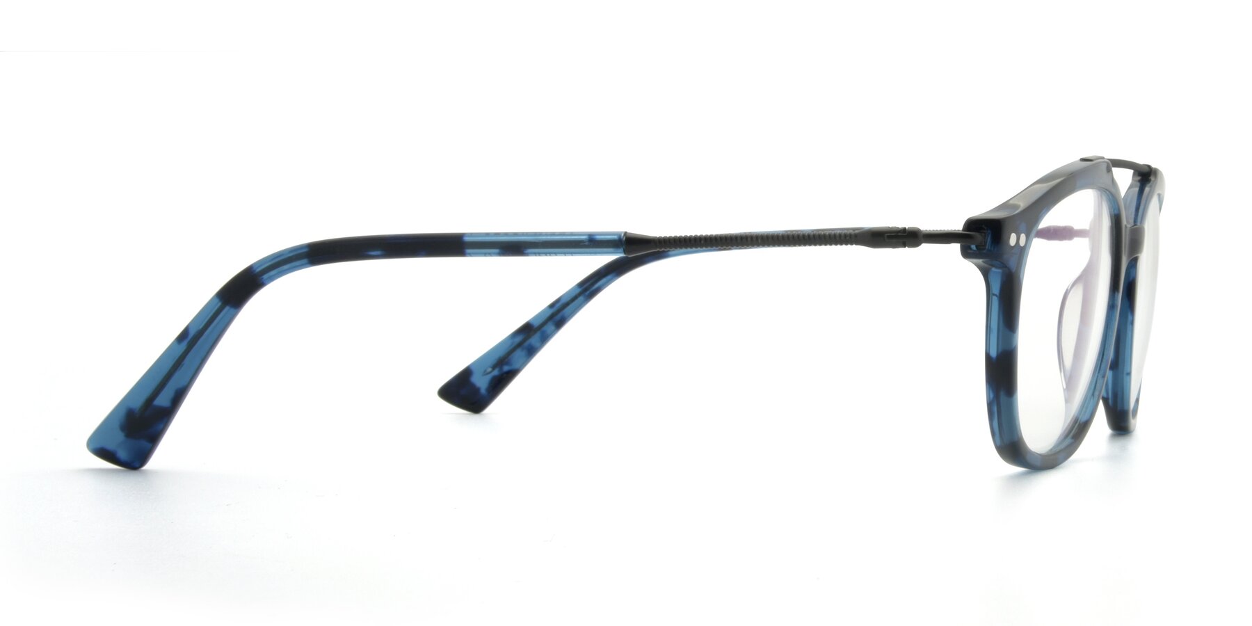 Side of 17150 in Tortoise Blue with Clear Reading Eyeglass Lenses