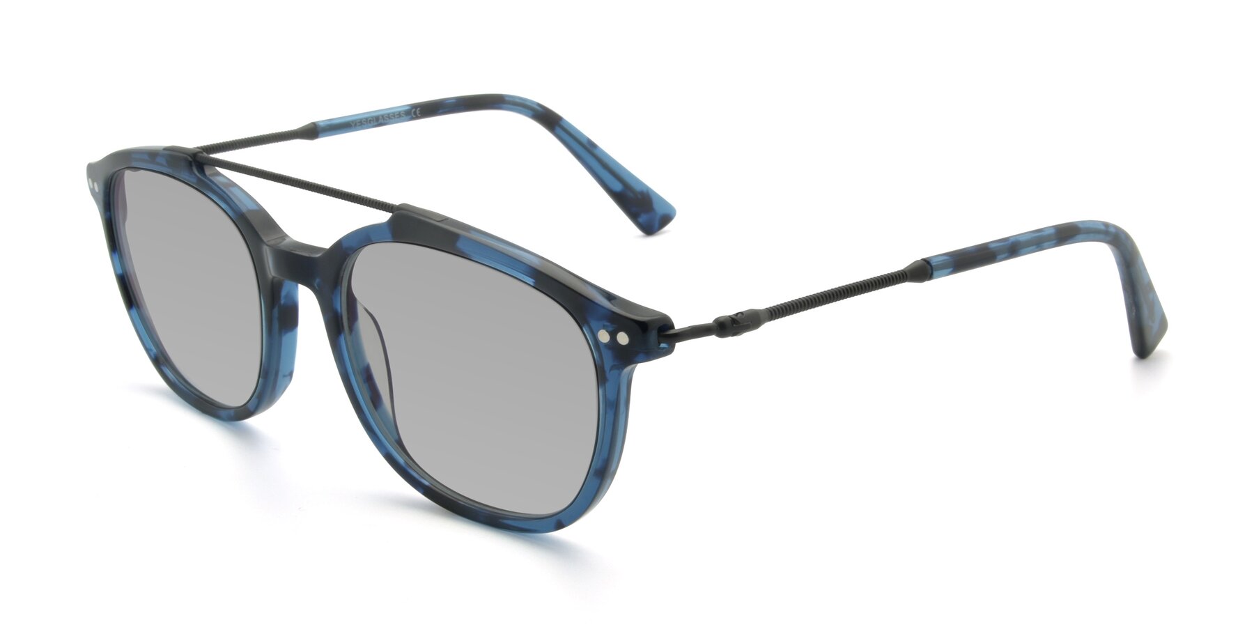 Angle of 17150 in Tortoise Blue with Light Gray Tinted Lenses