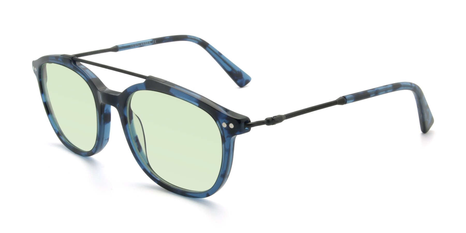 Angle of 17150 in Tortoise Blue with Light Green Tinted Lenses