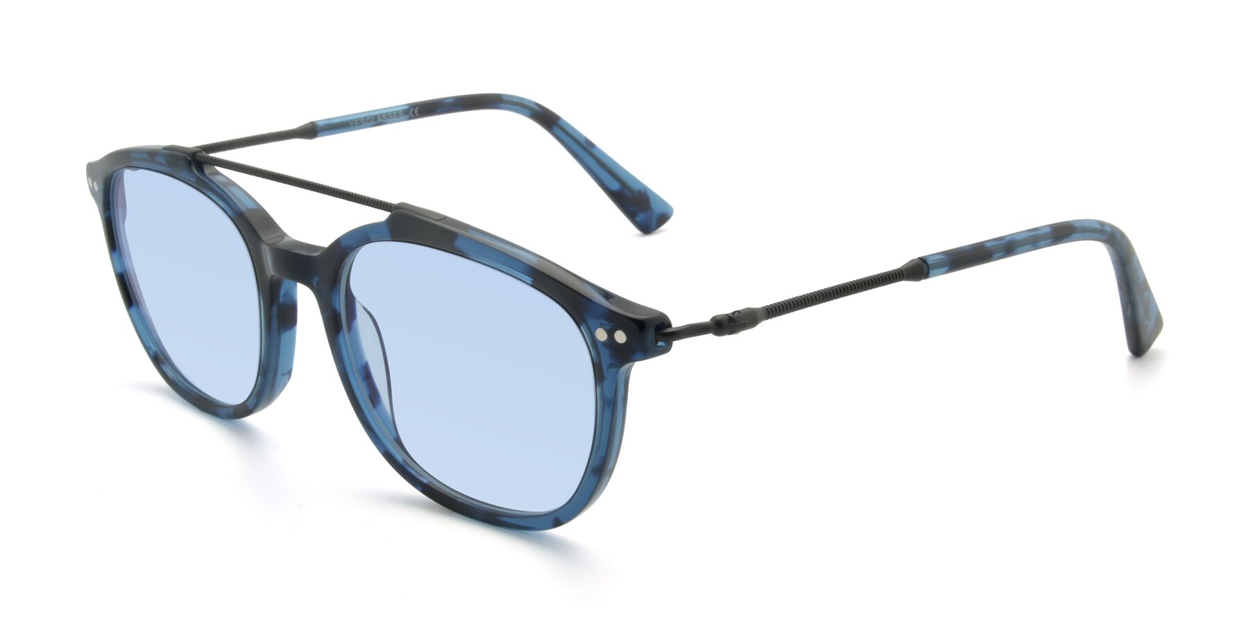 Angle of 17150 in Tortoise Blue with Light Blue Tinted Lenses