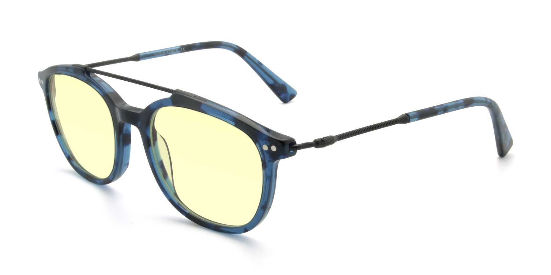 Angle of 17150 in Tortoise Blue with Light Yellow Tinted Lenses