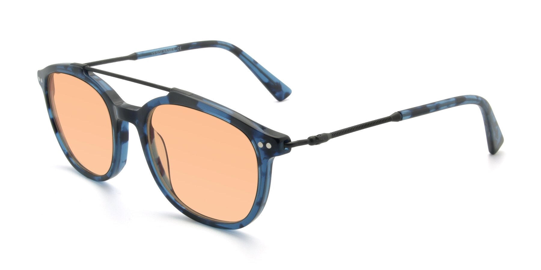 Angle of 17150 in Tortoise Blue with Light Orange Tinted Lenses
