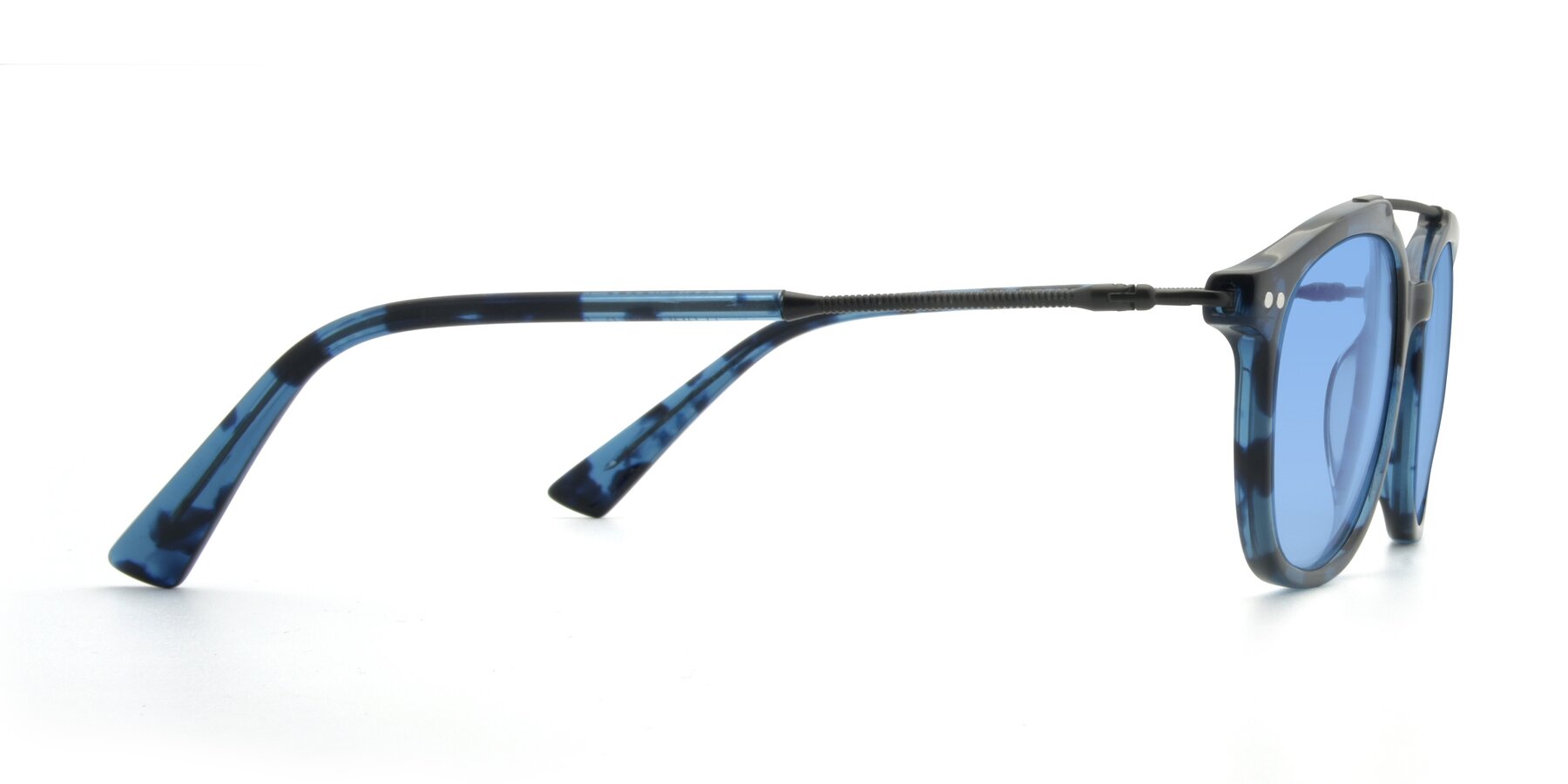 Side of 17150 in Tortoise Blue with Medium Blue Tinted Lenses