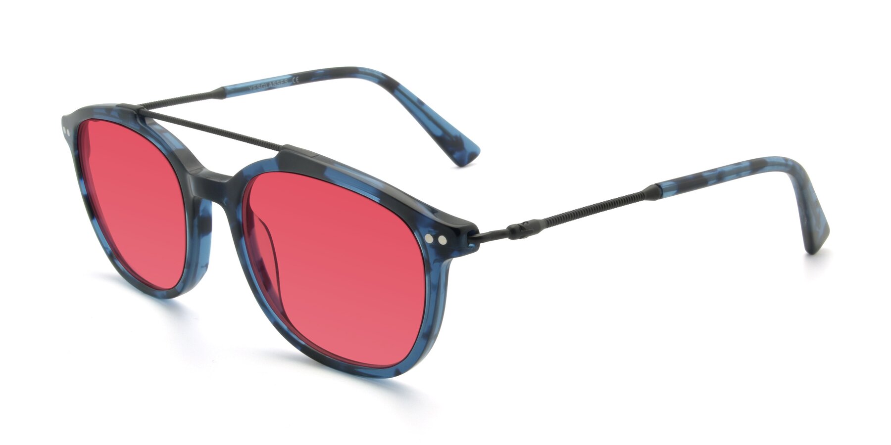 Angle of 17150 in Tortoise Blue with Red Tinted Lenses