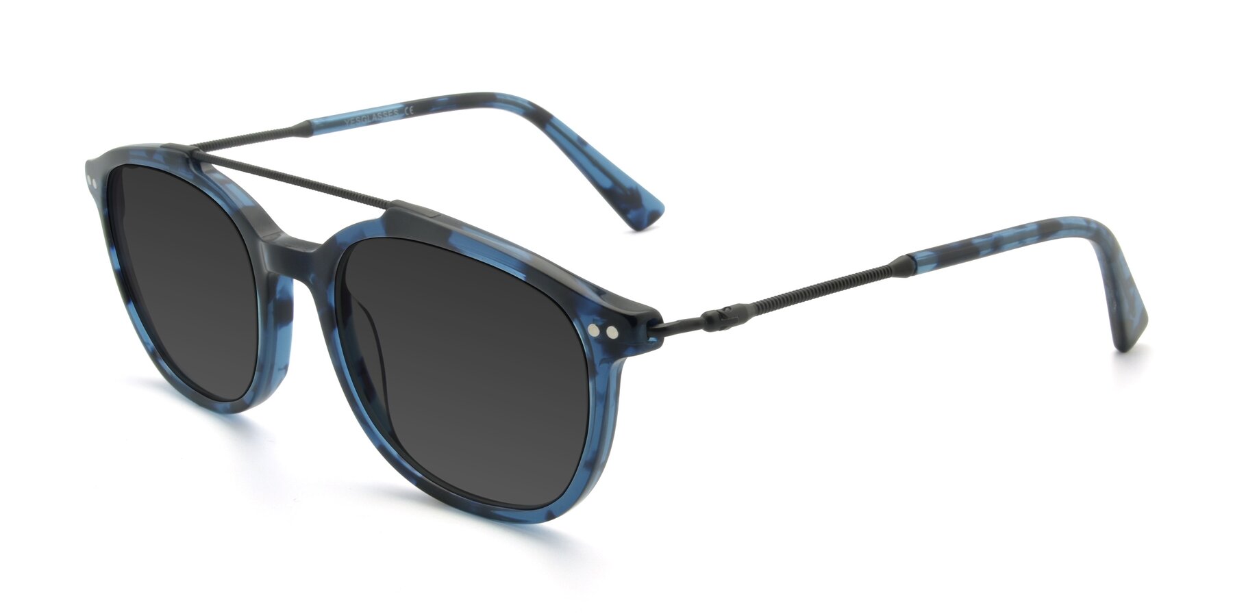 Angle of 17150 in Tortoise Blue with Gray Tinted Lenses
