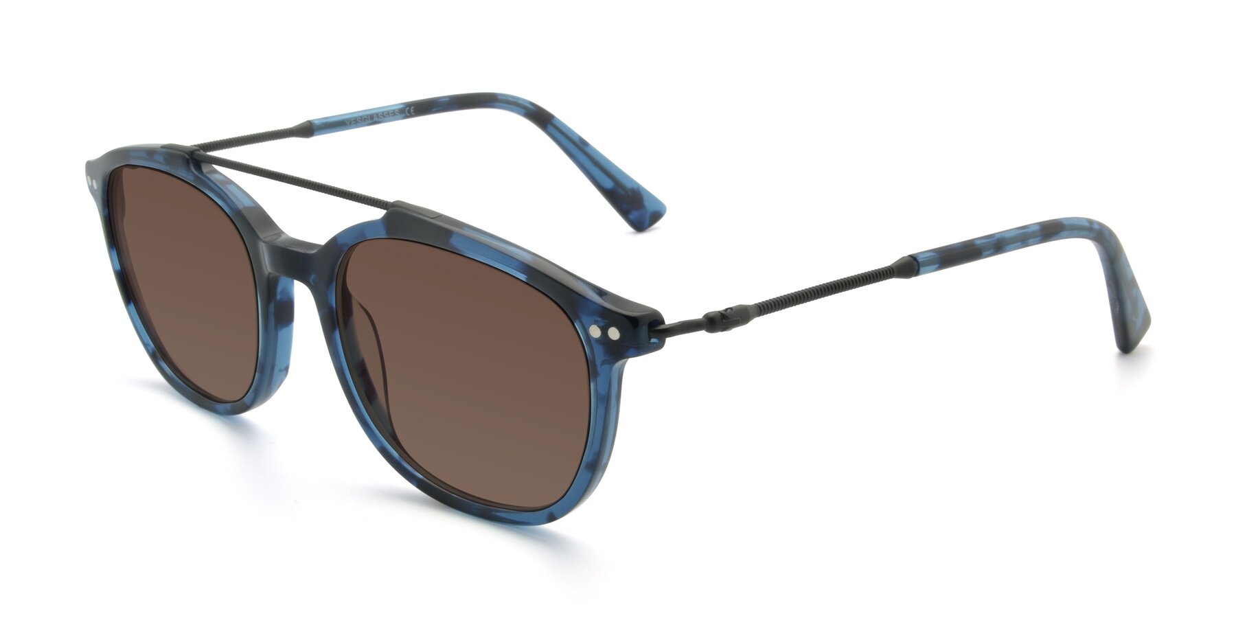 Angle of 17150 in Tortoise Blue with Brown Tinted Lenses