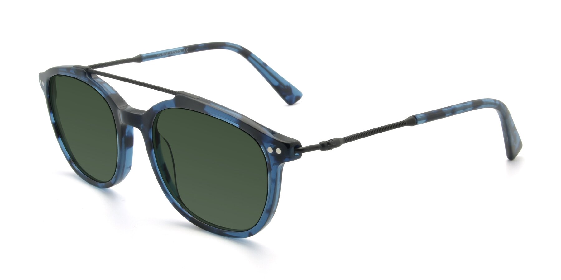 Angle of 17150 in Tortoise Blue with Green Tinted Lenses