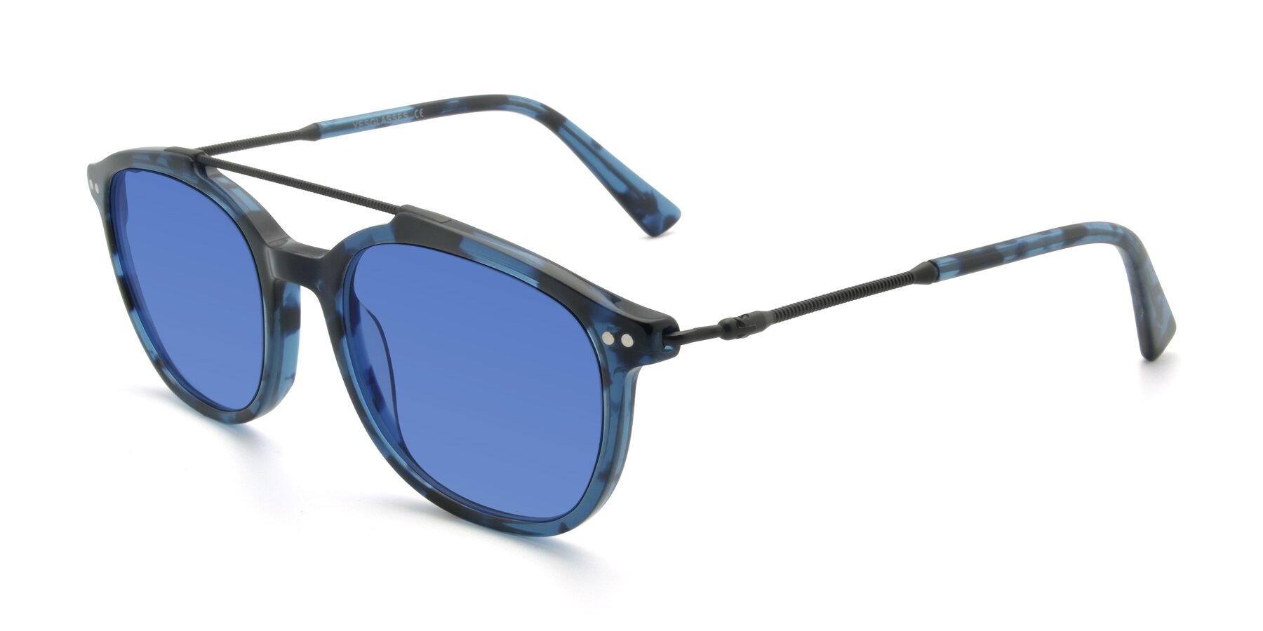 Angle of 17150 in Tortoise Blue with Blue Tinted Lenses