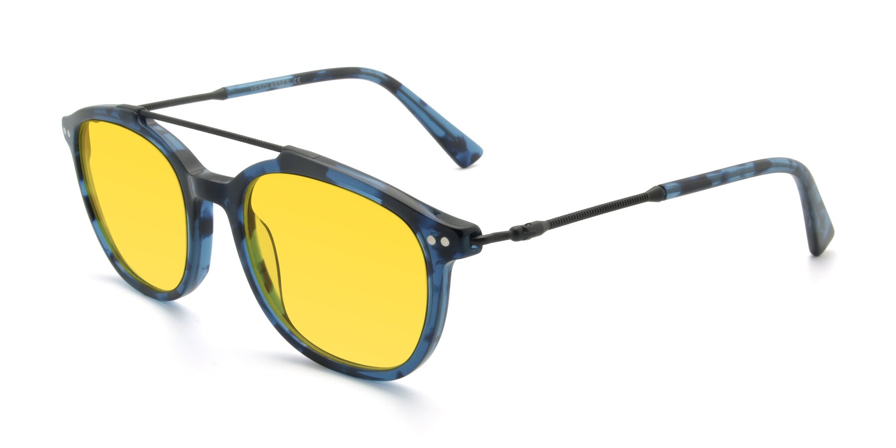 Angle of 17150 in Tortoise Blue with Yellow Tinted Lenses